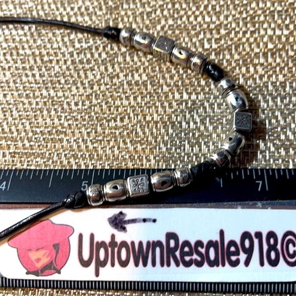 2 pc set Brighton necklace & earrings lot black onyx leather - Picture 6 of 8